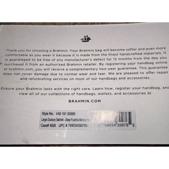 Brahmin DEEP FUSCHIA Large Duxbury Satchel w/ Veronica Wallet FIRM PRICE - Picture 5 of 5